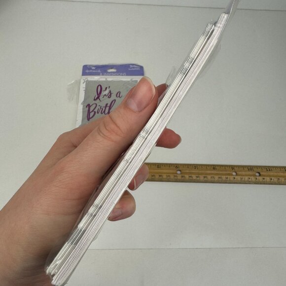 Vtg 2 Packs Its a Birthday Party Silver Metallic Invitations Greeting Cards READ - Picture 12 of 14